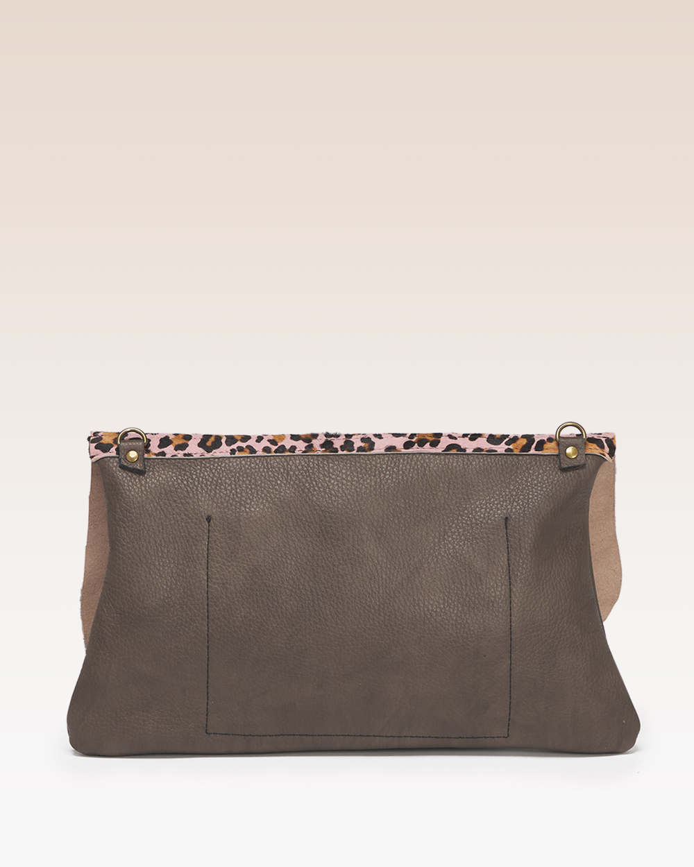 Borsa Mary Jane Taiga con patta in pelle babyhorse maculato su base rosa - immagine 2