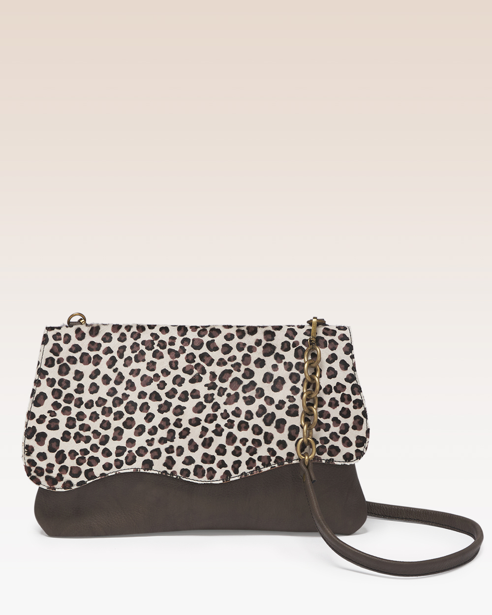 Borsa Mary Jane Taiga con patta in pelle babyhorse maculato su base avorio - immagine 3