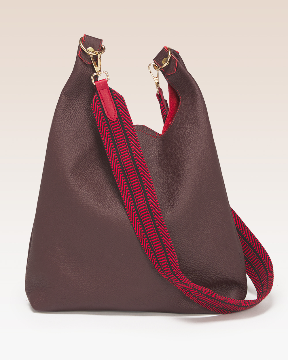 Borsa Shopper a Mano e Tracolla Silvia Melanzana Martellata - immagine 3